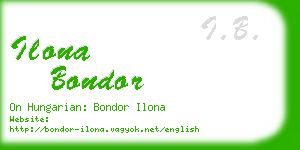 ilona bondor business card